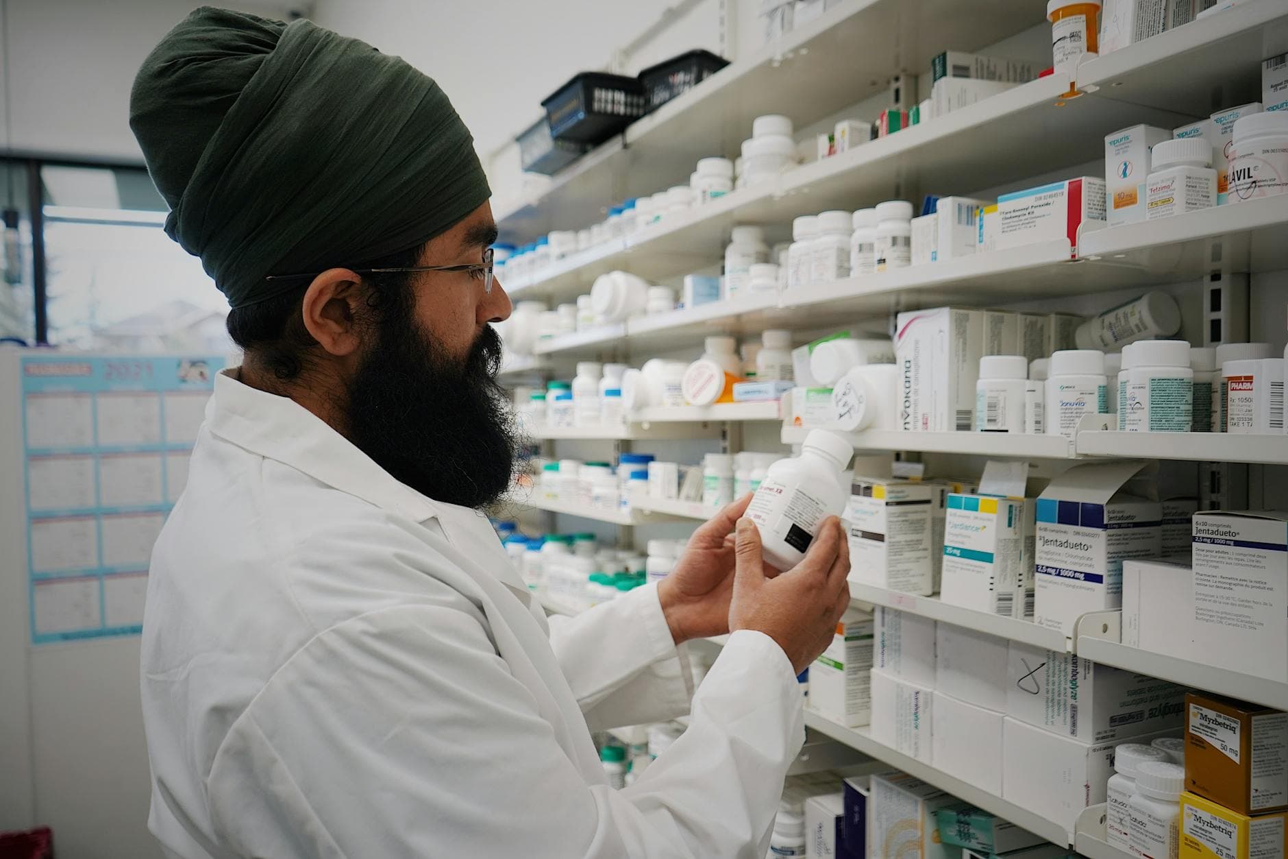 Pharmacist working in a pharmacy setting